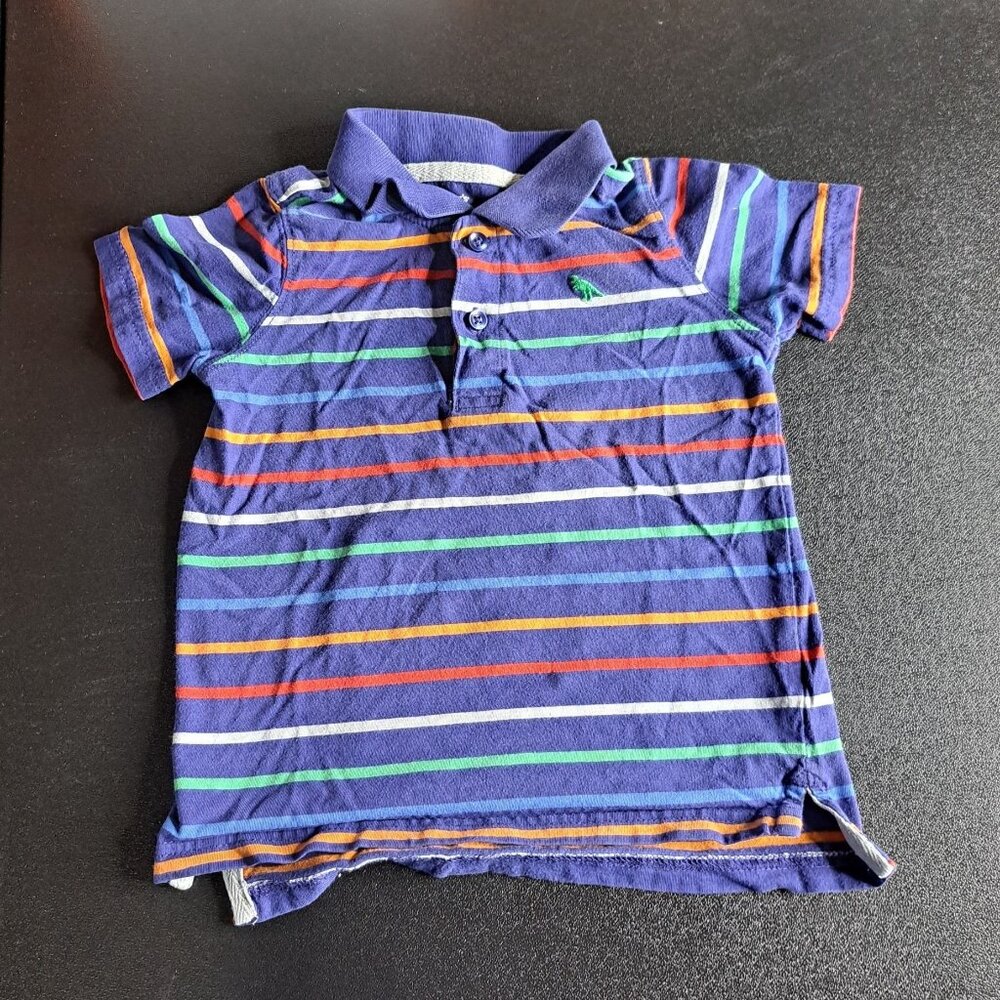 Carters Boys Striped Polo Shirt 3T Blue & Multicolor